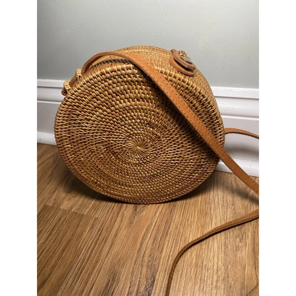 Wicker Crossbody Bag Purse 8